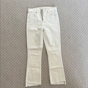 MOTHER White Ankle Cropped Jeans